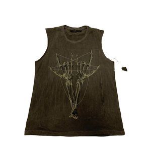 Second Sunday Sleeveless T Shirt Medium Unisex Faded Grey New With Tag Game Over